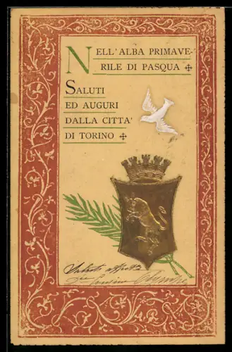 AK Torino, Taube und gekröntes Wappen mit einem Stier