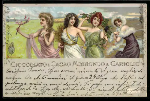 AK Torino, Reklame für Kakao von Moriondo & Gariglio