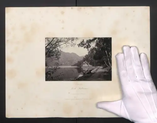 Fotografie G. W. Wilson, Ansicht Glasgow, Blick nach Loch Katrine in Schottland, Grossformat 38 x 29cm