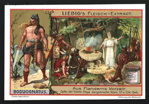 6 Sammelbilder Liebig, Serie Nr. 890: Flanders Vorzeit, Einnahme Konstantinopels 1204, Karl der Grosse besucht Schulen