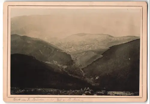 Fotografie Ph. Born, Masmünster i. Els., Ansicht Gebweiler, Talansicht mit Belchensee, Thal v. St. Amarin