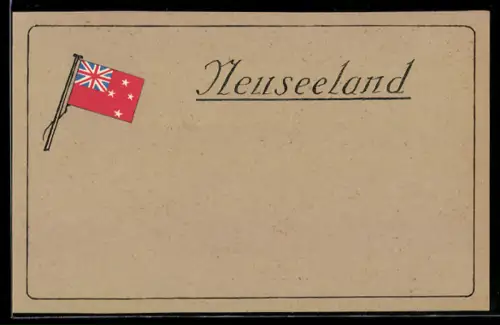 Handgemachte-Collage-AK Flagge von Neuseeland