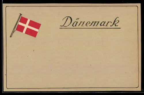 Handgemachte-Collage-AK Flagge von Dänemark