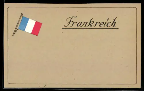 Handgemachte-Collage-AK Flagge von Frankreich