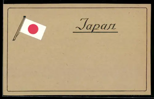 Handgemachte-Collage-AK Flagge von Japan