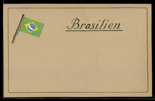 Handgemachte-Collage-AK Flagge von Brasilien