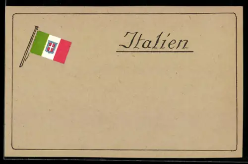 Handgemachte-Collage-AK Flagge von Italien