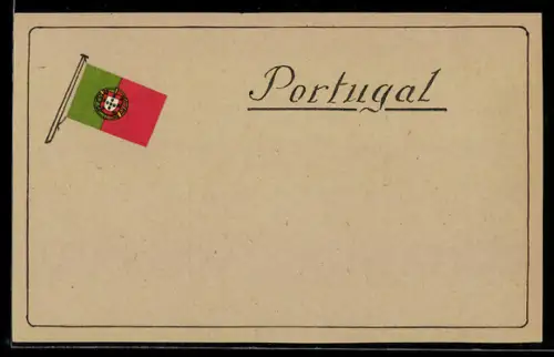 Handgemachte-Collage-AK Flagge von Portugal