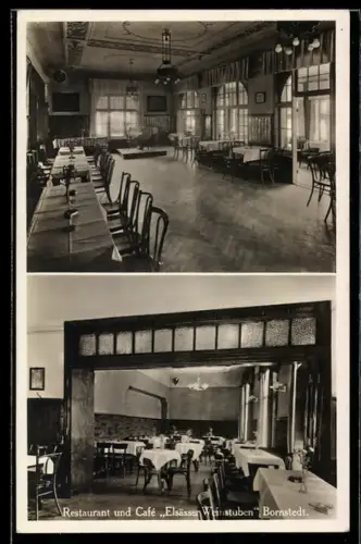 AK Bornstedt /Potsdam, Restaurant und Café Elsässer Weinstuben A. Pitschk, Innenansichten