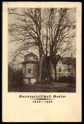 AK Goslar, Ortspartie mit Villa