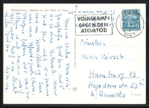AK Propagandastempel Magdeburg, Volkskampf gegen den Atomtod