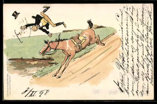 AK Pferdesport, Reiter wird von seinem Pferd abgeschmissen