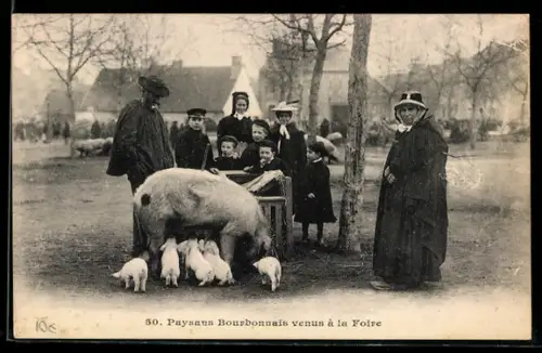 AK Paysans Bourbonnais venus à la Foire, Types d`Auvergne