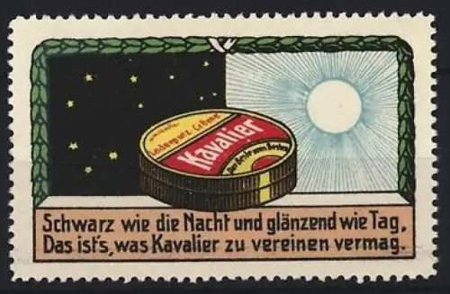Reklamemarke Kavalier Schuhputz, Sonne und Sterne