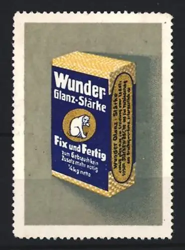 Reklamemarke Wunder Glanz-Stärke, Katzenmotiv