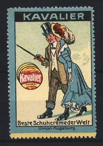Reklamemarke Kavalier Schuhcreme, Schuhpflegemittel, elegantes Paar