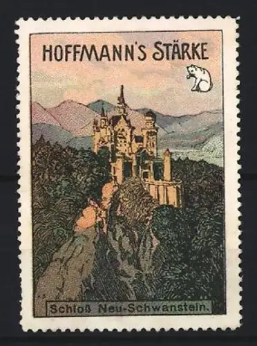 Reklamemarke Hoffmann, Speisestärke, Schlossansicht von Neuschwanstein
