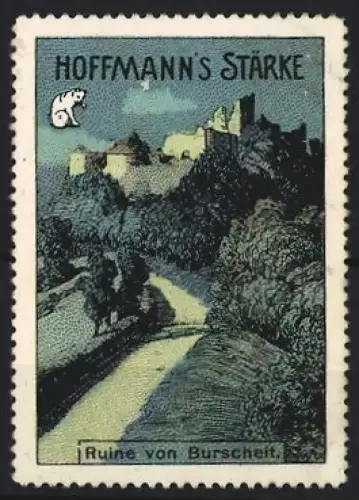 Reklamemarke Hoffmann, Speisestärke, Ruine von Burscheit