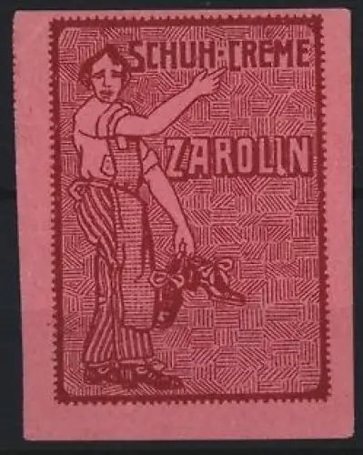 Reklamemarke Schuhcreme Zarolin, Schuhpflegemittel, Mann mit Schuhen