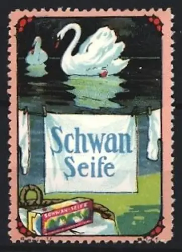 Reklamemarke Schwan Seife, Schwanenmotiv im Wasser