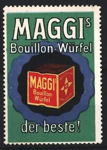 Reklamemarke Maggi, Bouillon-Würfel, Würfelmotiv
