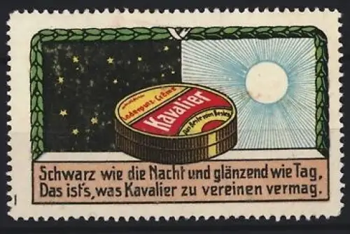Reklamemarke Kavalier, Schuhpflegemittel, Sonne und Sterne