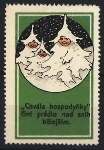Reklamemarke Chvála hospodynky, Schneebedeckte Bäume