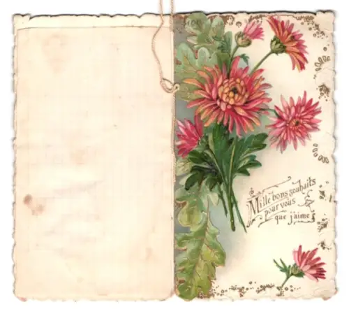 Glückwunschkarte MIt geprägten Chrysanthemen