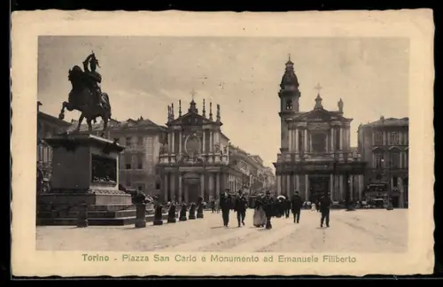 AK Torino, Piazza San Carlo e Monumento ad Emanuele Filiberto