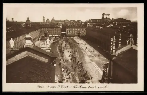 AK Torino, Piazza V. Emanuele e Via Roma (vista a volo)