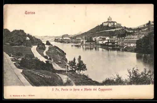 AK Torino, Il Po, Ponte in ferro e Monte dei Cappuccini
