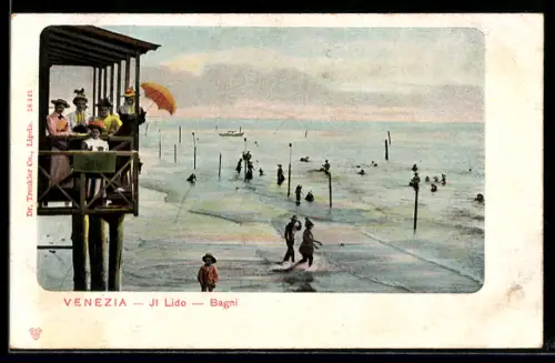 AK Venezia, Il Lido, Bagni con bagnanti e cabine sul mare