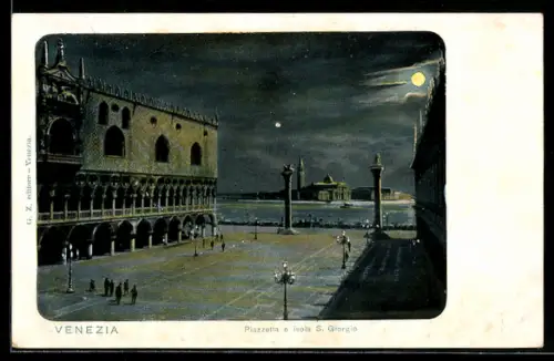 AK Venezia, Piazzetta e Isola S. Giorgio al chiaro di luna