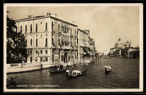 AK Venezia, Palazzo Franchetti e gondole sul Canal Grande