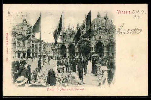 AK Venezia, Piazza S. Marco con piccioni