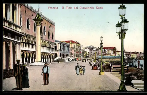 AK Venezia, Il Molo dal Giardinetto Reale