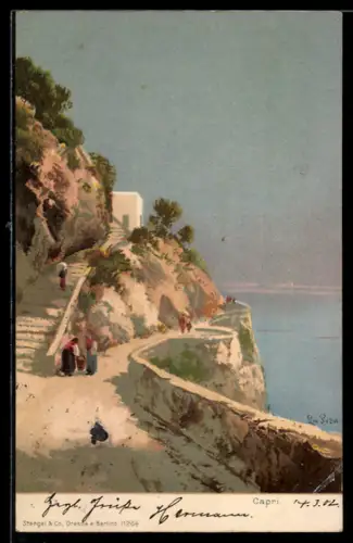 AK Capri, Sentiero costiero con persone lungo la scogliera