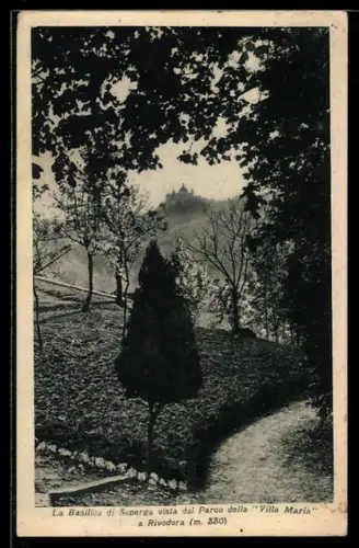 AK Torino, La Basilica di Superga vista dal Parco della Villa Maria