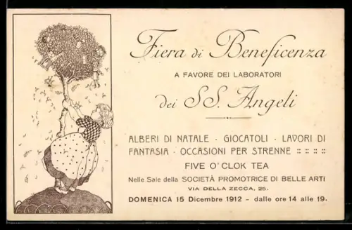 AK Firenze, Fiera di Beneficenza a favore dei laboratori dei SS. Angeli, 15 Dicembre 1912