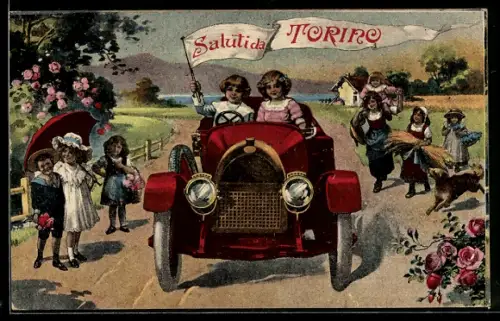 AK Torino, Bambini in auto con saluti festosi