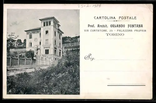 AK Torino, Villa in via Curtatone progettata dall`architetto Orlando Fontana