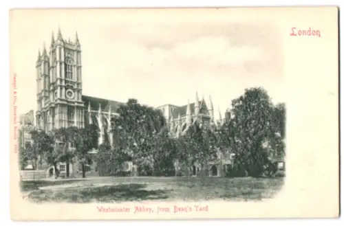 Relief-AK London, Westminster Abbey, seen from Dean`s Yard