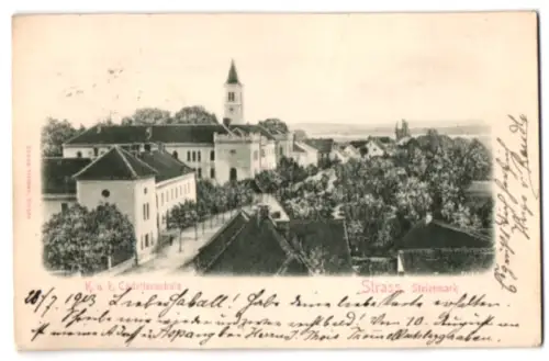 Relief-AK Strass /Steiermark, K. u. k. Kadettenschule