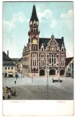 Relief-AK Friedland i. B., Rathaus