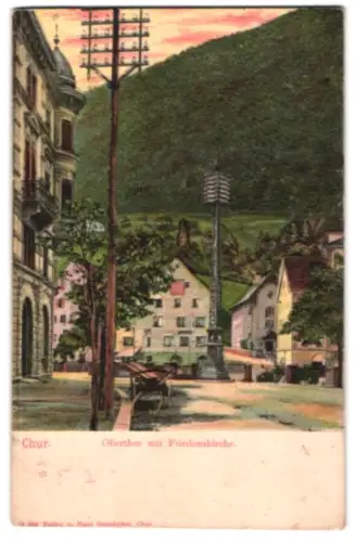 Relief-AK Chur, Oberthor mit Friedenskirche