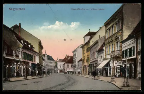 AK Nagyszeben, Blick in die Heltauergasse / Disznódi-utca