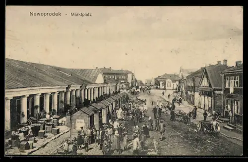 AK Nowogrodek, Marktplatz aus der Vogelschau