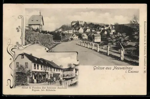 AK Neuweilnau i. Taunus, Hotel und Pension zur schönen Aussicht, Inh. Ad. Eckstein