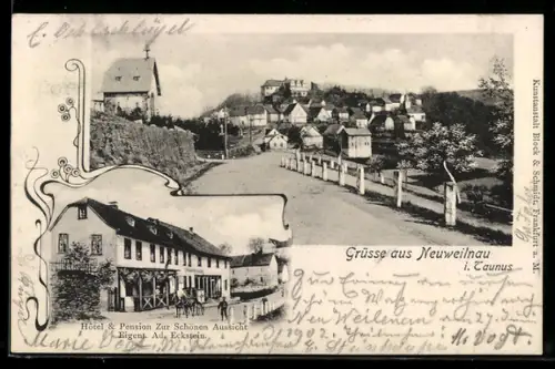 AK Neuweilnau i. Taunus, Hotel und Pension zur schönen Aussicht, Inh. Ad. Eckstein