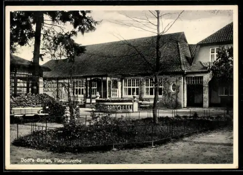 AK Platjenwerbe /Lesum, Gaststätte Dodts Garten mit Anlage u. Pavillon